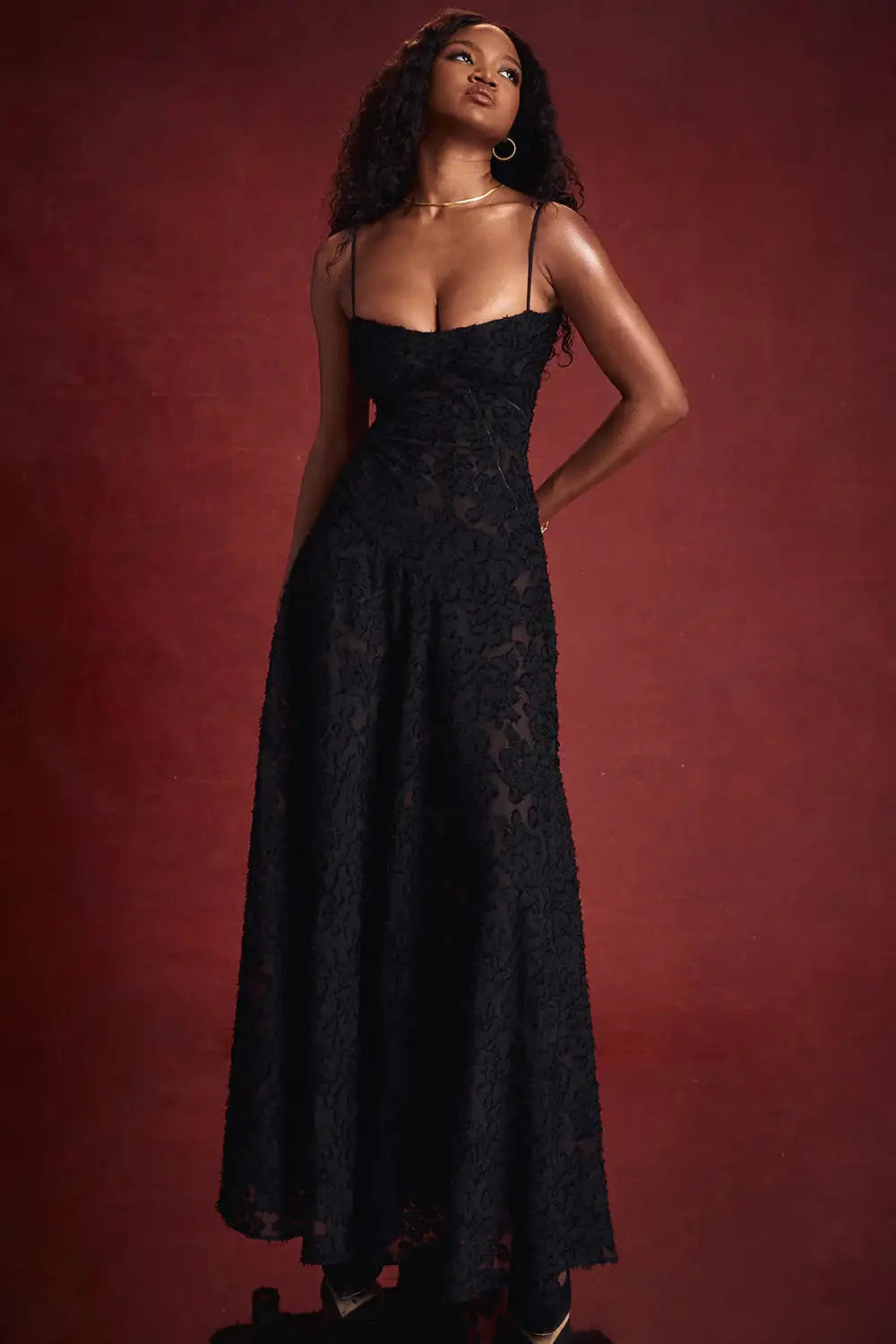 Summer Black Perspective Sleeveless Suspended Dress