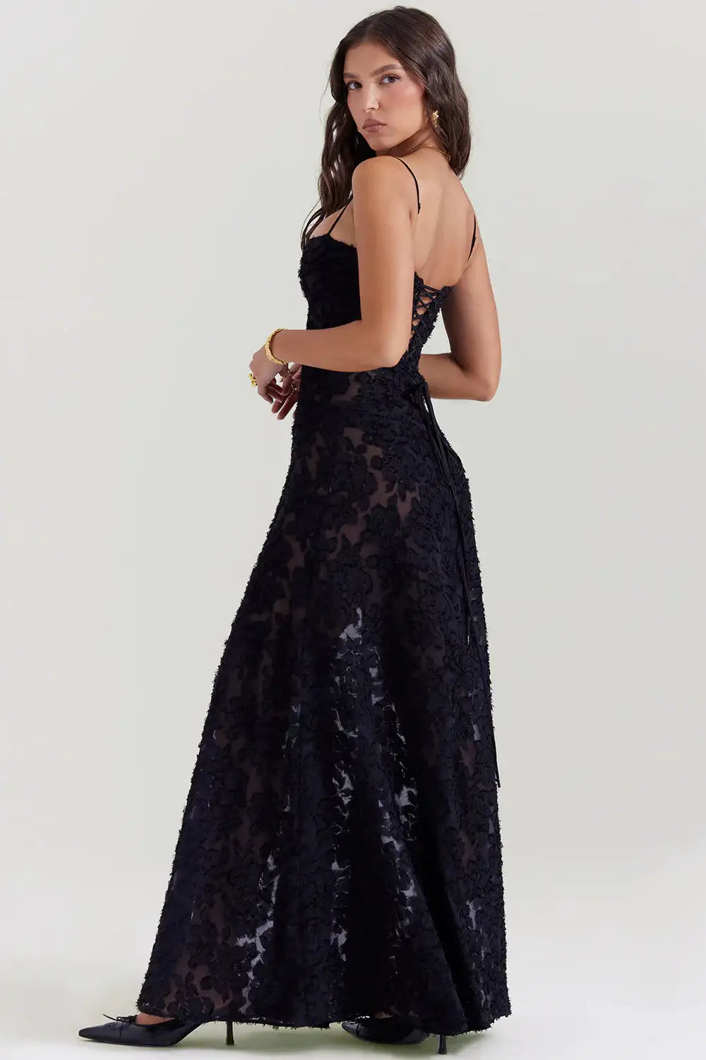 Summer Black Perspective Sleeveless Suspended Dress