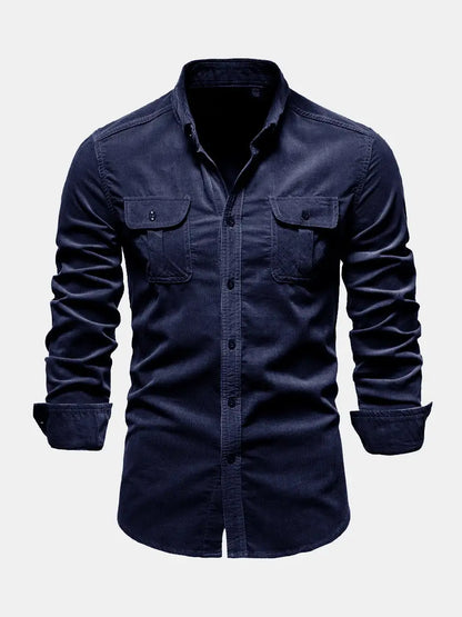 Button Up Corduroy Long Sleeve Shirt